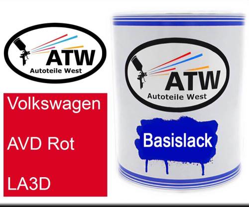 Volkswagen, AVD Rot, LA3D: 1L Lackdose, von ATW Autoteile West.